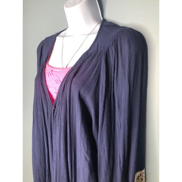 Wet seal blue lace detail cardigan - Picture 3 of 6